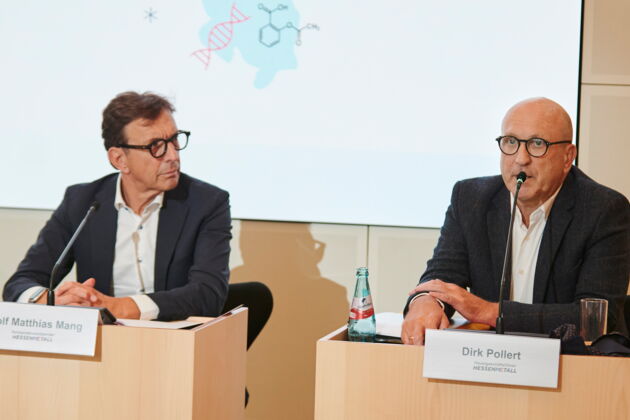 Wolf Matthias Mang, Vorstandsvorsitzender HESSENMETALL neben Dirk Pollert, Hauptgeschäftsführer HESSENMETALL: