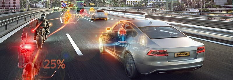 Komplexe Fahrsituation: Hier sind schnelle Reaktionen erforderlich. Fotos: Continental