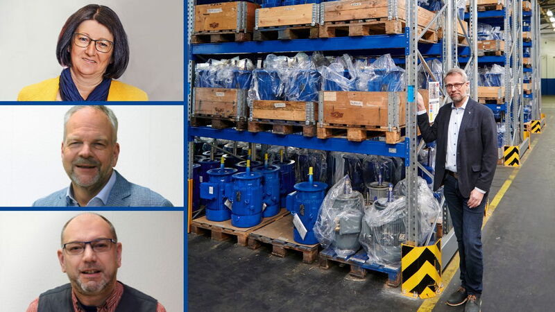 Firmenchef Wolfram Kuhn und seine Mitarbeitenden (v.o.n.u.): Susanne Jung, Sascha Krupp und Michael Dickel