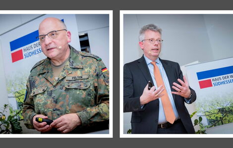 Oberst Michael Feltenund Professor Dr. Hubertus Bardt