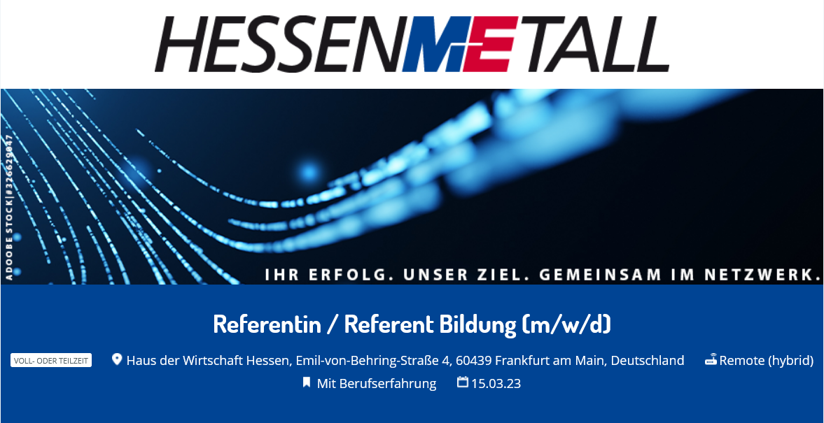 Referentin / Referent Bildung (m/w/d)